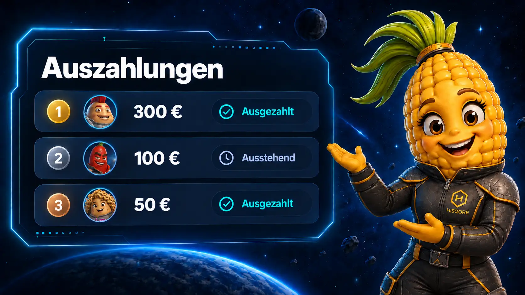 Captain Knolle beantwortet in HISQORE eine Quizfrage mit drei Antwortmöglichkeiten